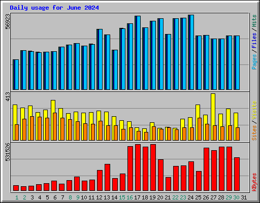 Daily usage for June 2024