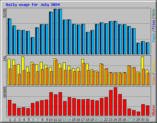 Daily usage for July 2024