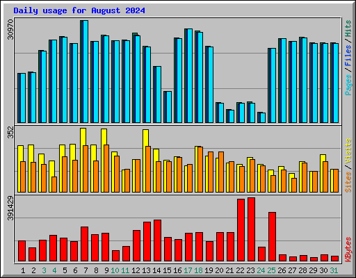 Daily usage for August 2024