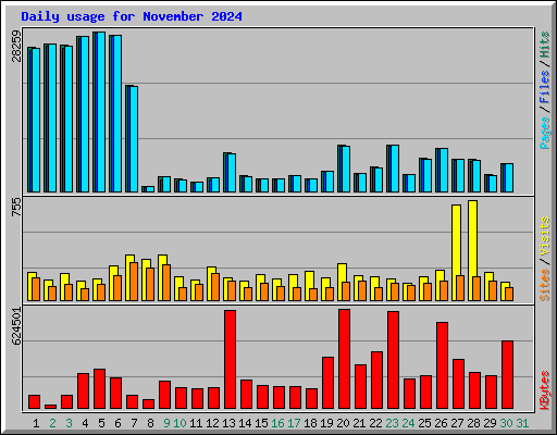 Daily usage for November 2024